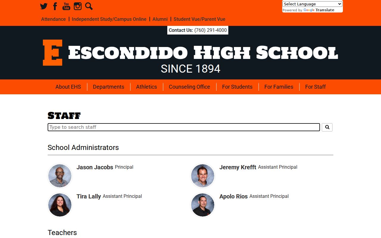 Escondido people directories high school staff search